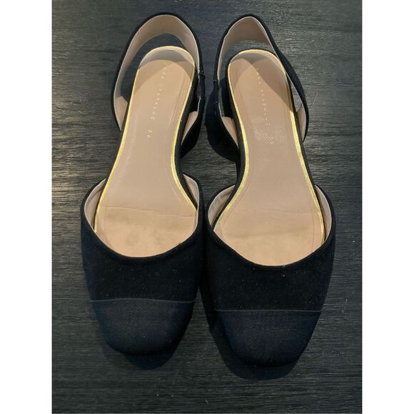 Zara black sling back‎ flats - Picture 1 of 6